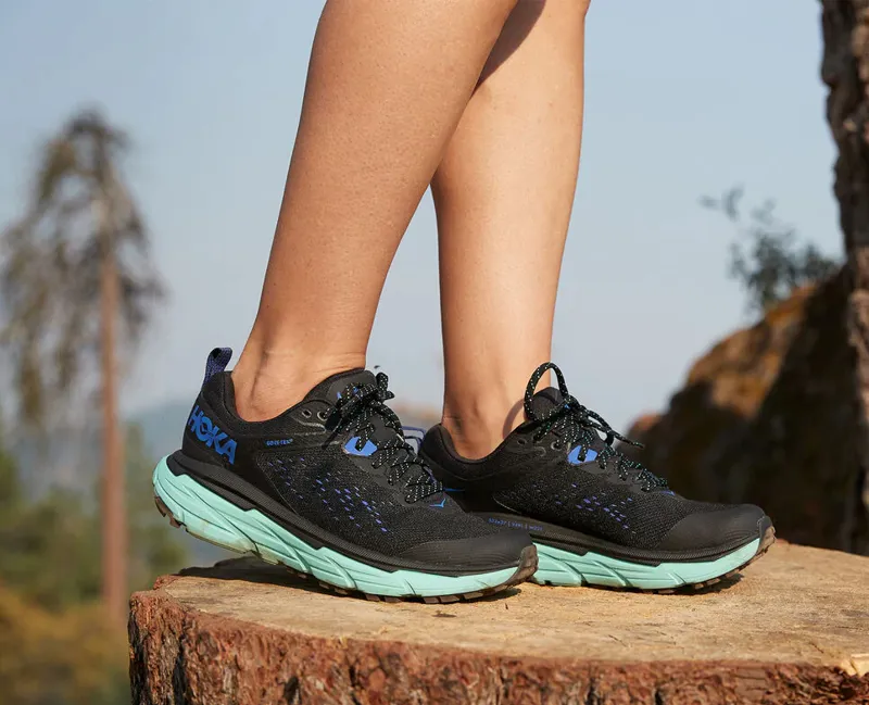 HOKA Challenger ATR 6 GTX Womens Trail Running Shoe in Black/Cascade-5