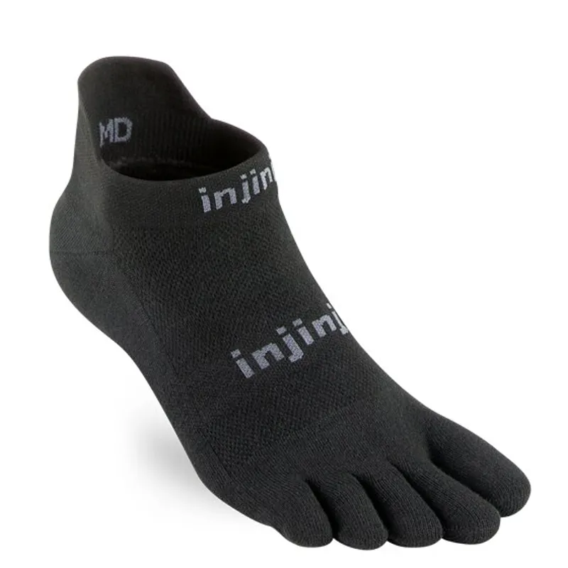 Injinji Run Lightweight No-Show Socks in Black