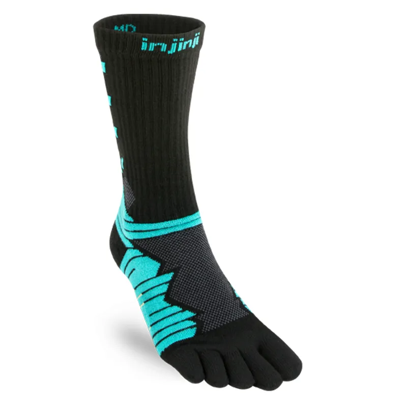 Injinji Performance Ultra Run Crew Unisex Sock in Aqua