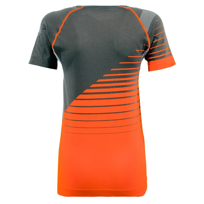 La Sportiva Escape Womens T-Shirt in Carbon/Pumpkin-1