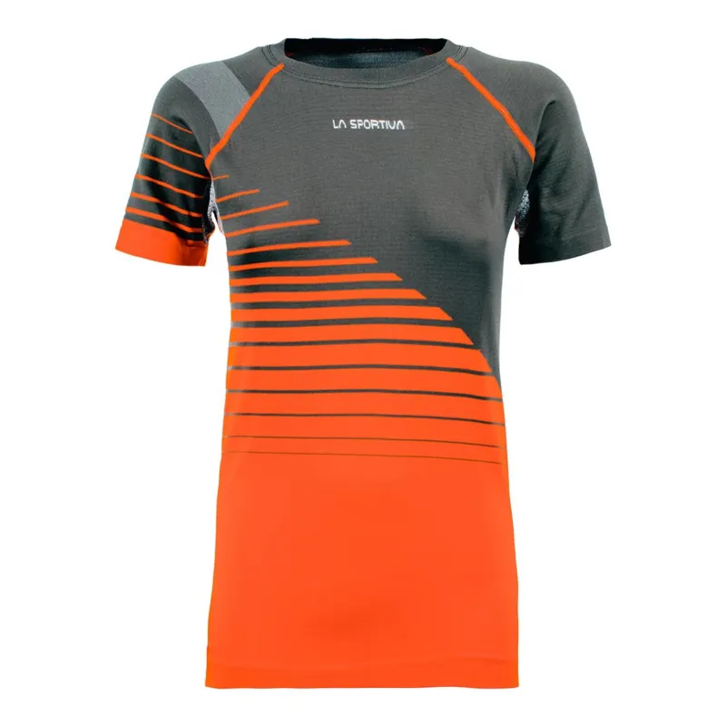 La Sportiva Escape Womens T-Shirt in Carbon/Pumpkin