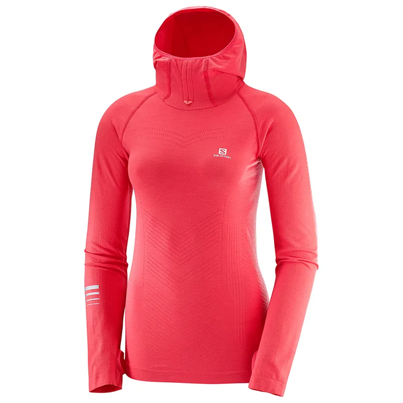 Salomon Lightning Pro LS Womens Hoodie in Coral