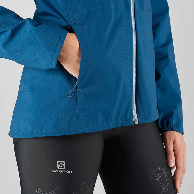 Salomon Womens Lightning Waterproof Running Jacket in Poseidon-4