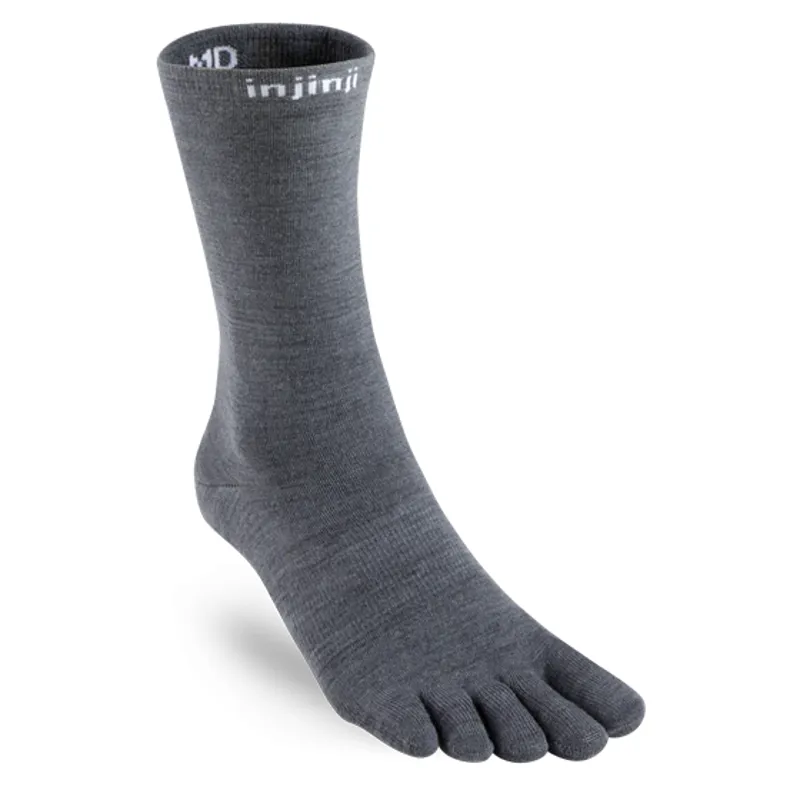 Injinji Liner Crew NuWool Sock in Charcoal