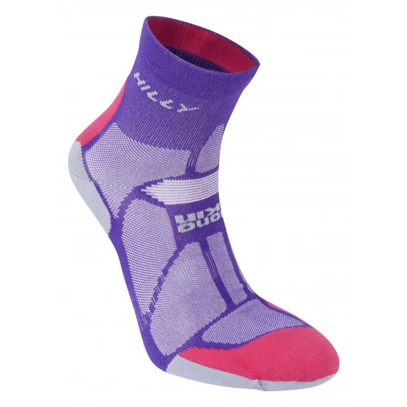 Hilly Marathon Fresh Womens Anklet Sock in Purple/Pink/Grey