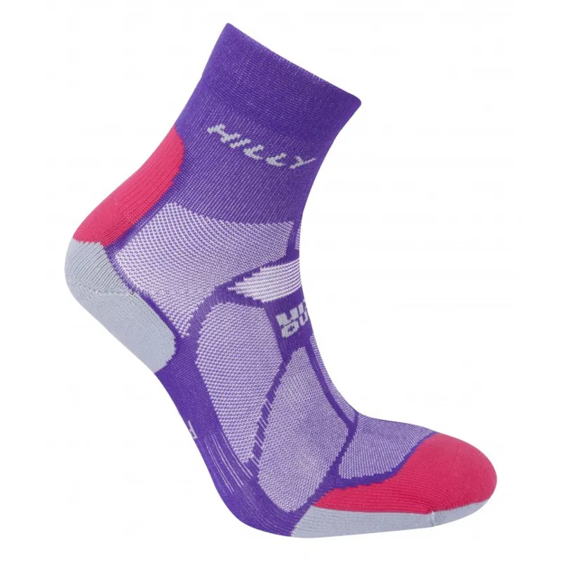 Hilly Marathon Fresh Womens Anklet Sock in Purple/Pink/Grey-1