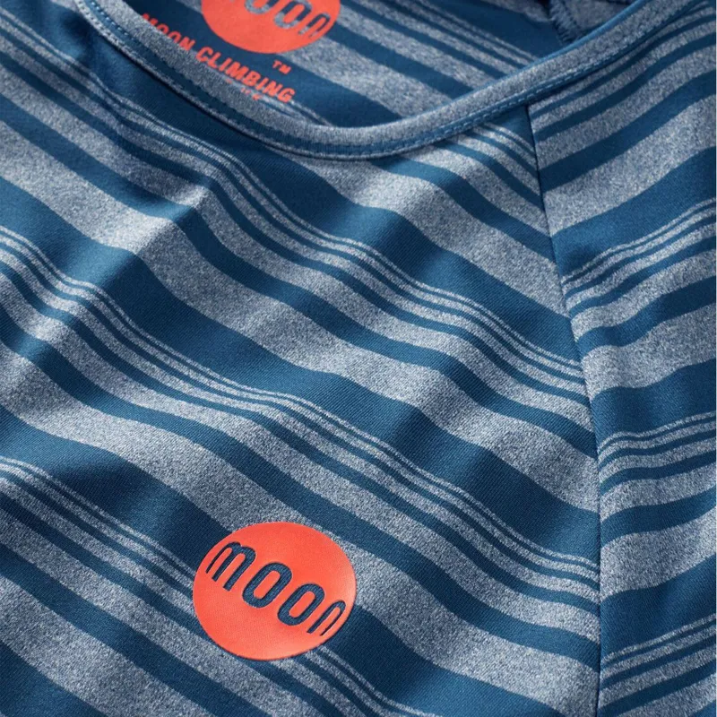 Moon Mens Striped Long Sleeve Top in Midnight-2