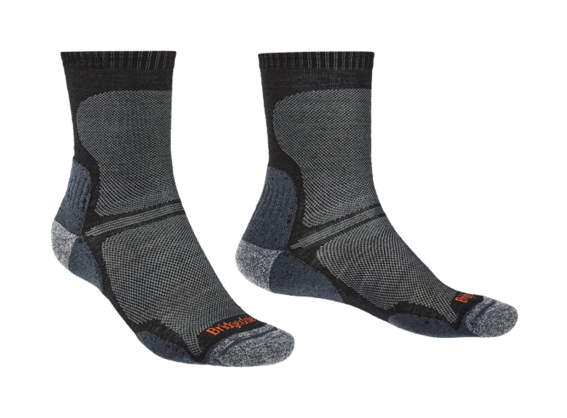 Bridgedale Hike Ultra Light T2 Endurance Crew Mens Sock in Black