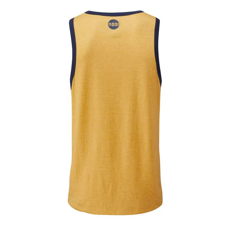 Moon Mens Retro Ringer Vest in Gold/Indigo-1
