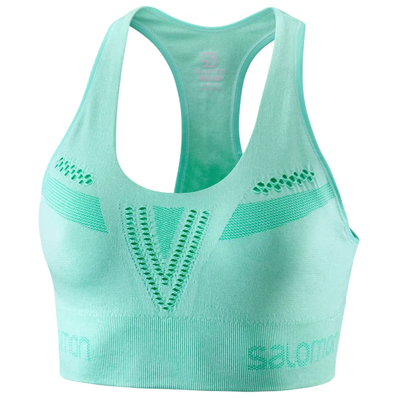 Salomon MoveOn Running Bra in Yucca Heather