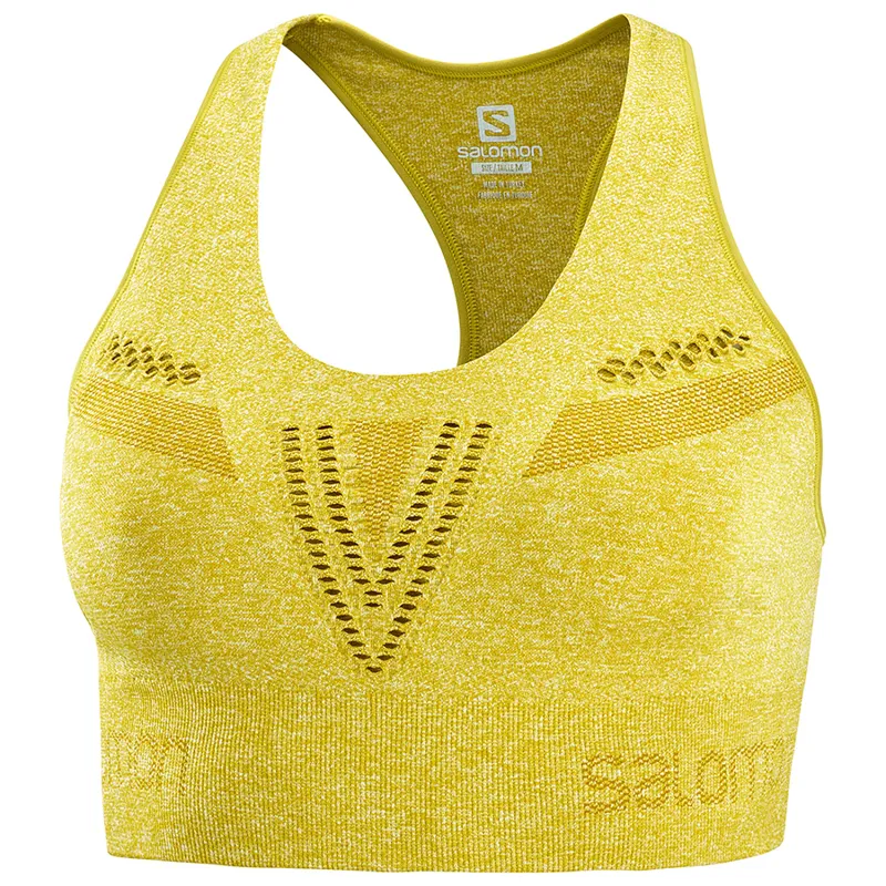 Salomon Womens MoveOn Bra in Golden Palm