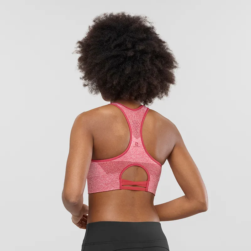 Salomon Womens MoveOn Bra in Garnet Rose-2