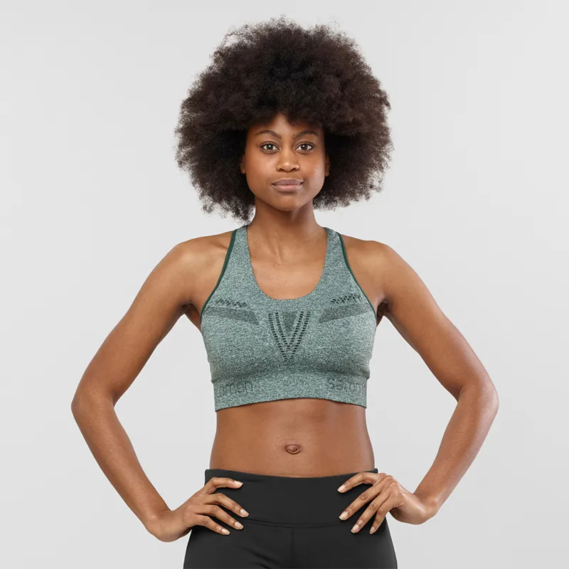 Salomon Womens MoveOn Bra in Green Gables-1