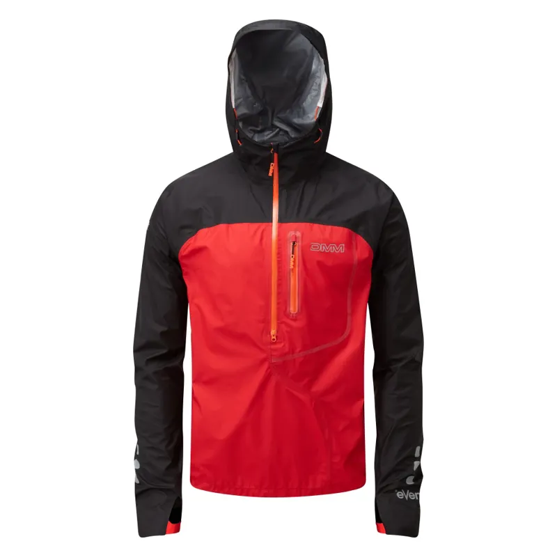 OMM Aether Smock Mens Fell Running Jacket in Black and Red-2