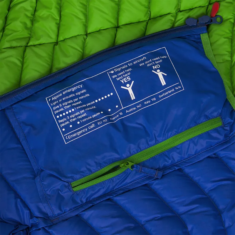 Ocun Mens Tsunami Down Jacket in Green/Blue-3