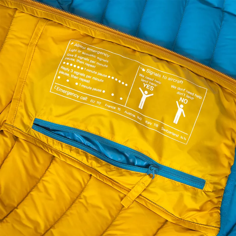 Ocun Womens Tsunami Down Jacket in Blue/Yellow-3