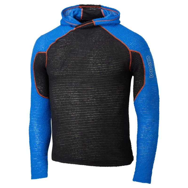 OMM Core Hoodie Men's Thermal Running Top in Black/Blue-2