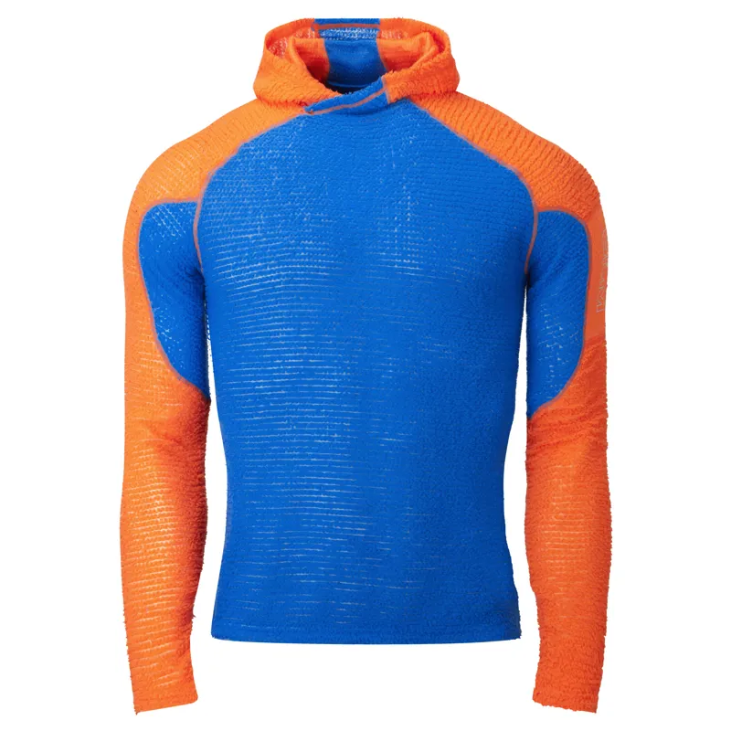 OMM Core Hoodie Men's Thermal Running Top in Blue/Orange