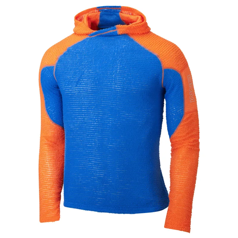 OMM Core Hoodie Men's Thermal Running Top in Blue/Orange-2