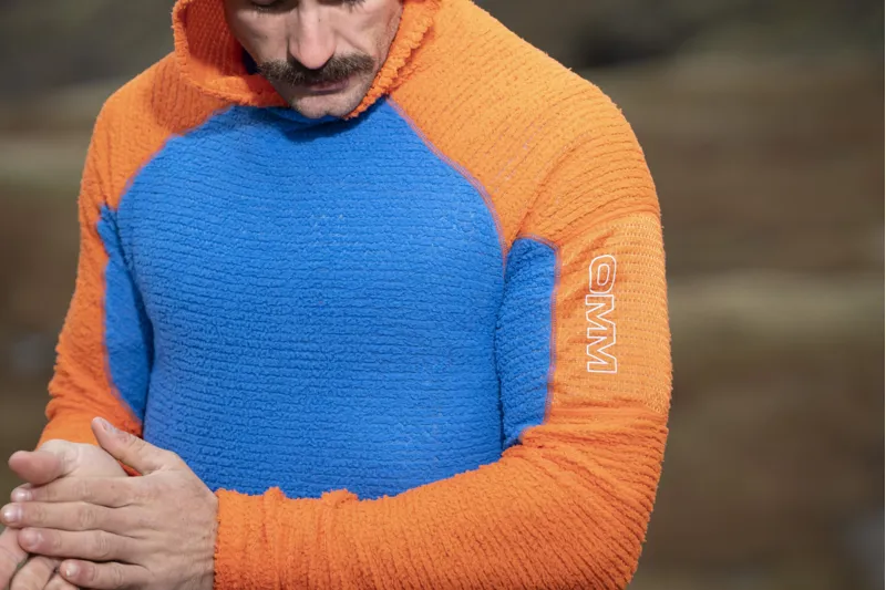 OMM Core Hoodie Men's Thermal Running Top in Blue/Orange-6
