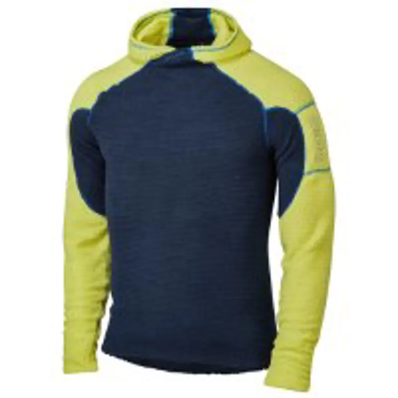 OMM Core+ Hoodie Men's Thermal Top in Navy/Yellow-2
