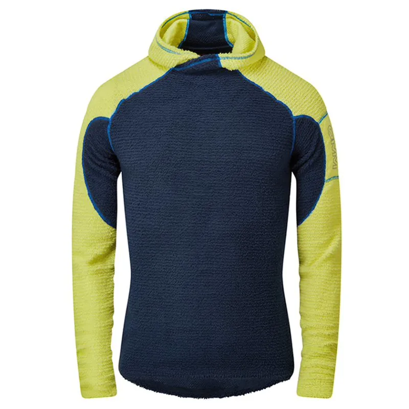 OMM Core+ Hoodie Men's Thermal Top in Navy/Yellow