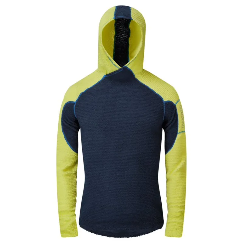 OMM Core+ Hoodie Men's Thermal Top in Navy/Yellow-1