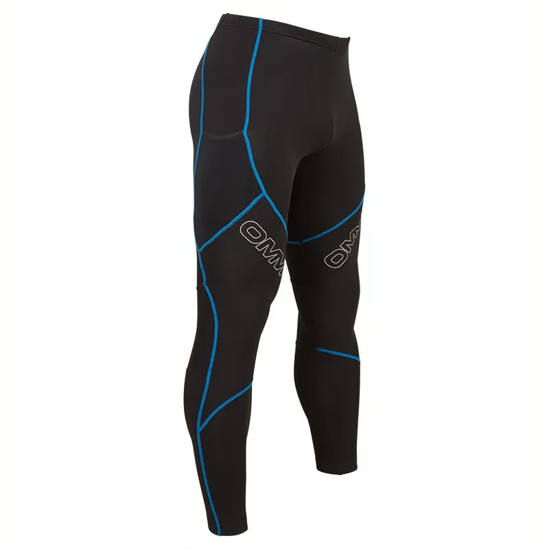 OMM Flash Winter Men's Running Tight in Black/Blue-1