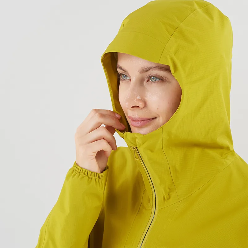 Salomon Womens Outline 360 3L Jacket in Golden Palm-4