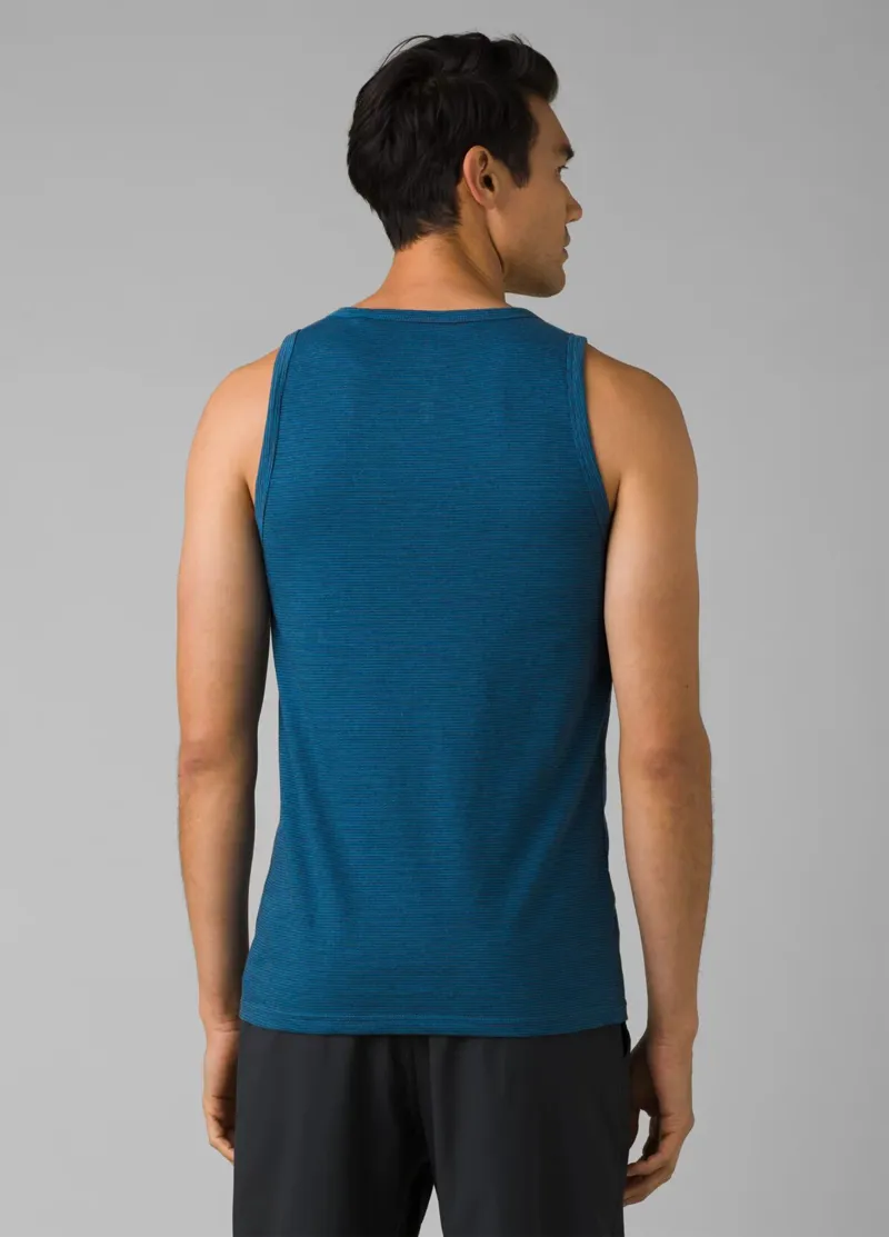 prAna Men's Tank Top in Admiral Heather Stripe-2