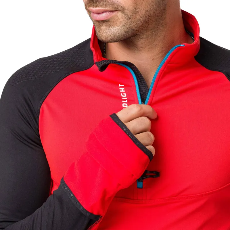 Raidlight Wintertrail Long-Sleeve Mens Running Top in Red/Black-6