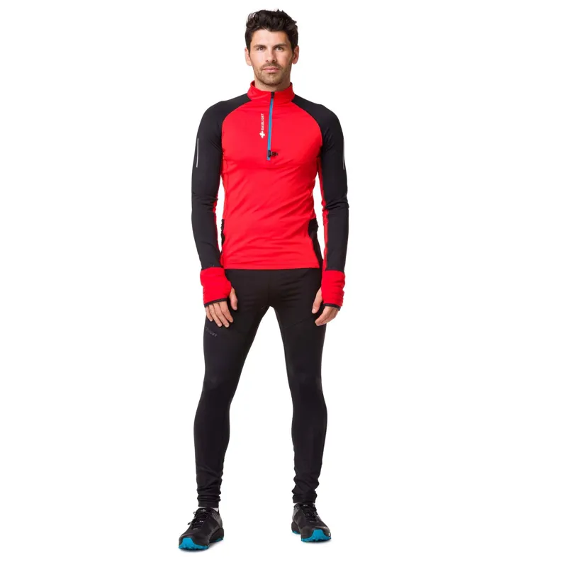 Raidlight Wintertrail Long-Sleeve Mens Running Top in Red/Black-9