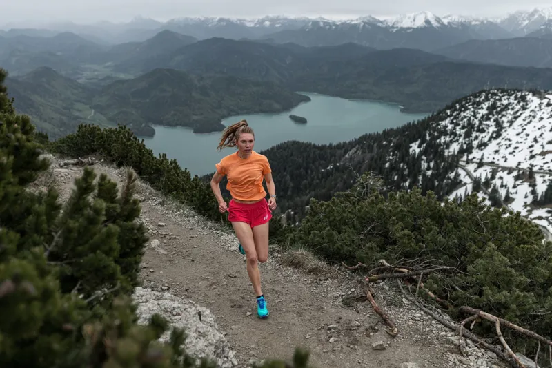 HOKA Zinal Women's Trail Running Shoe in Atlantis/Outer Space-8