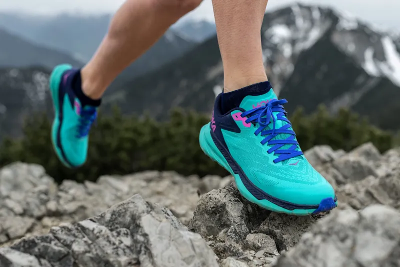 HOKA Zinal Women's Trail Running Shoe in Atlantis/Outer Space-9