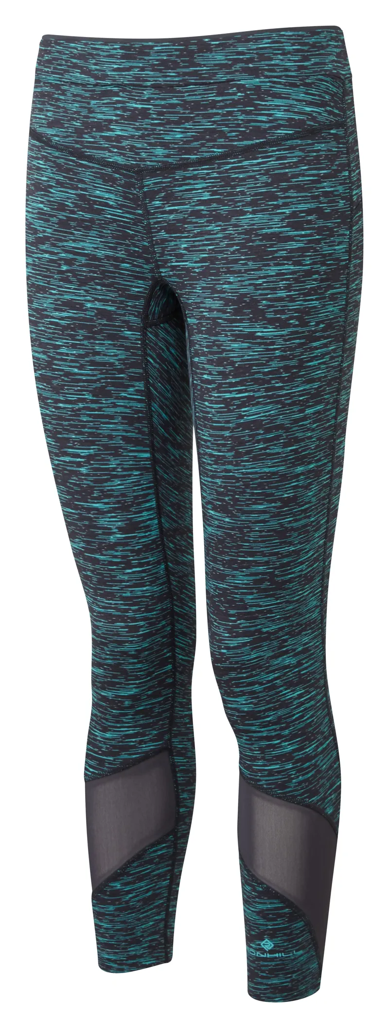 Ronhill Infinity Womens Crop Tight in Charcoal/Peacock