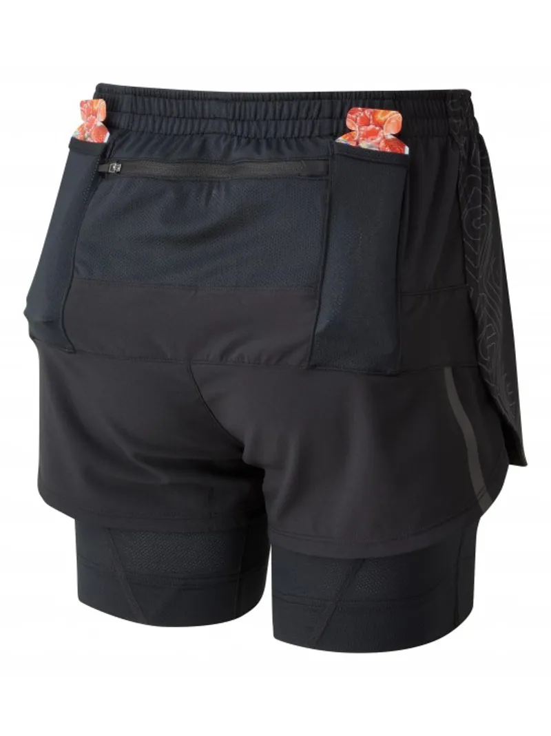 Ronhill Womens Infinity Marathon Twin Short in All Black-1