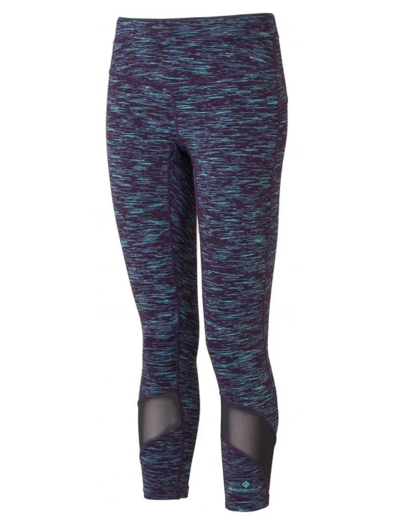 Ronhill Infinity Womens Crop Tight in Blackberry/Aquamint