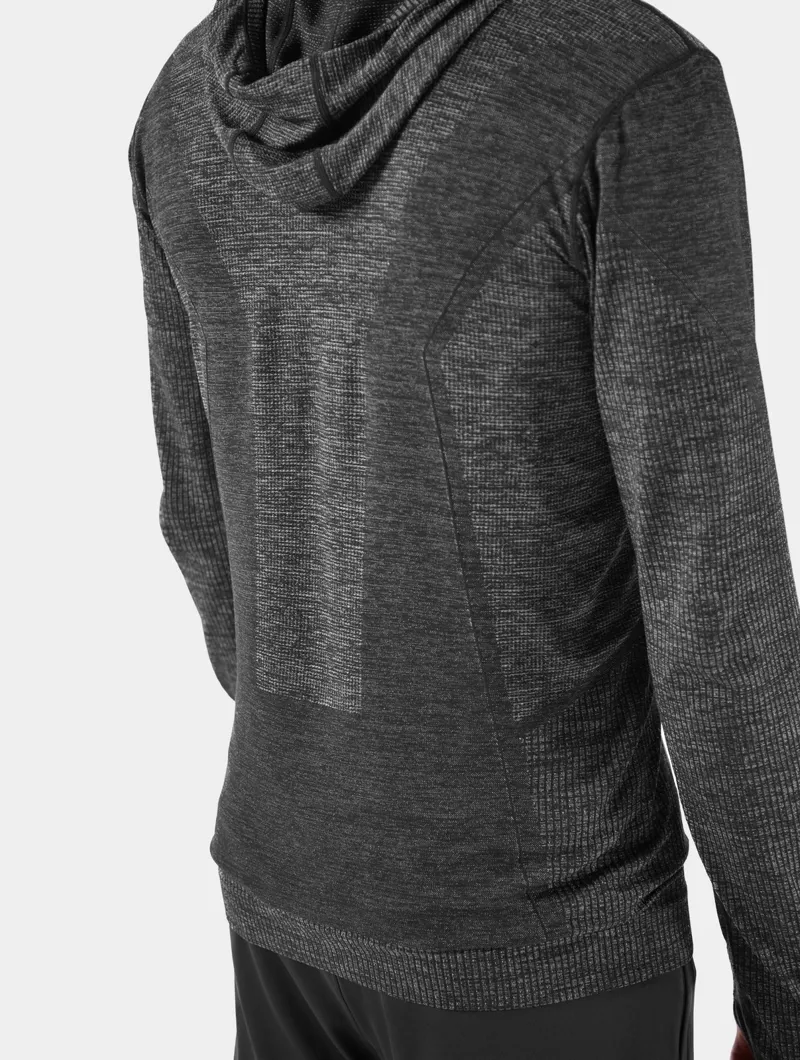 Ronhill Mens Life Seamless Hoodie in Black Marl-6