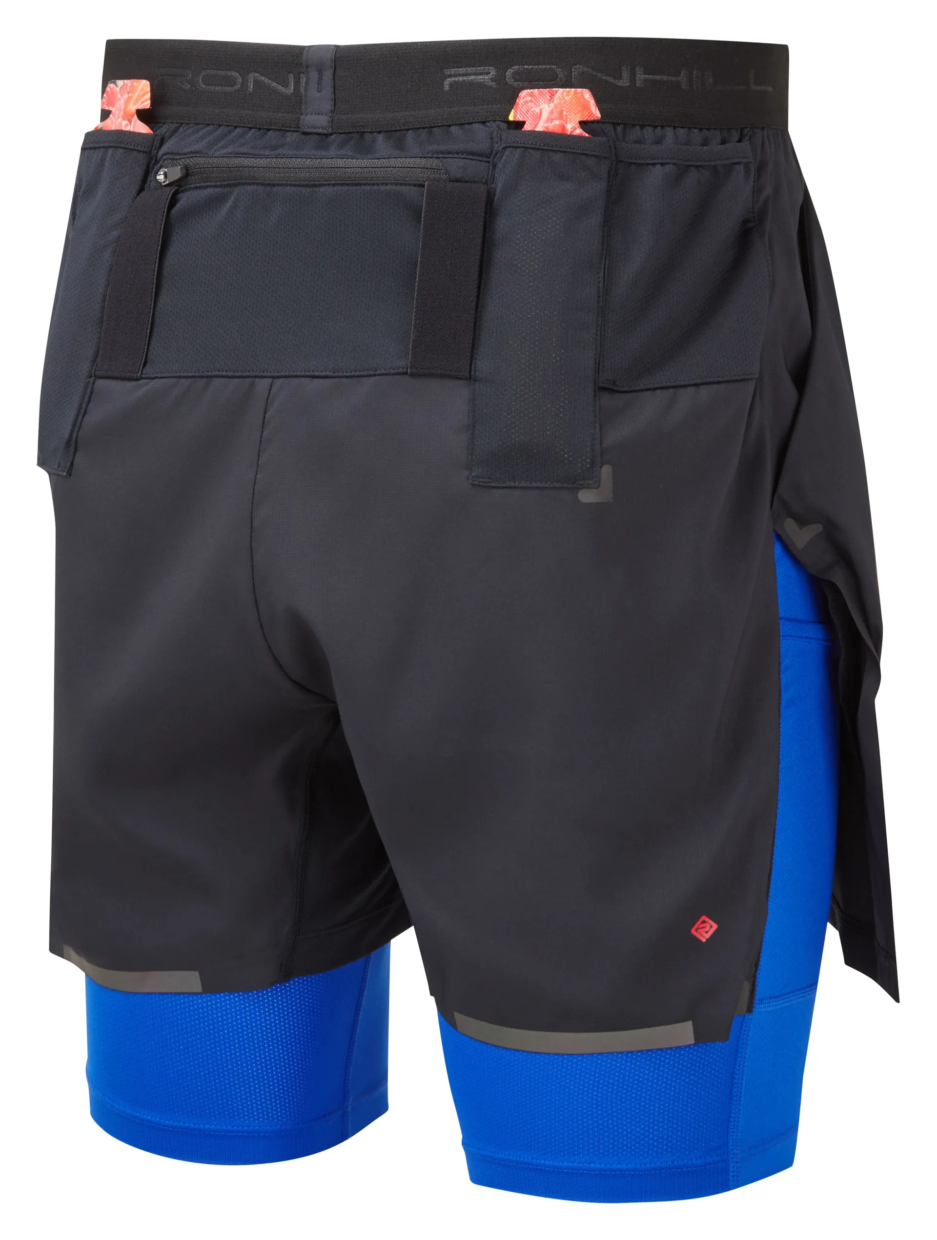 Ronhill Tech Ultra Twin Men's Running Short in Black/Azurite