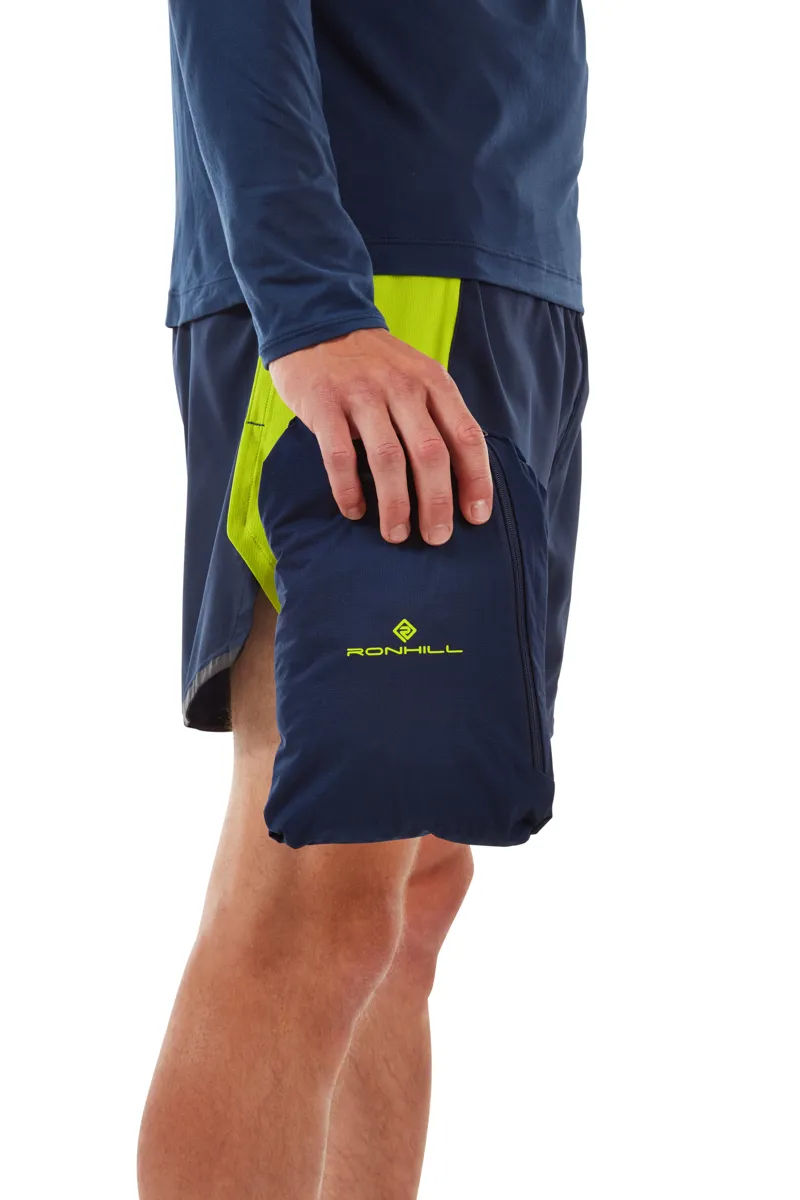 Ronhill Tech Fortify Men's Waterproof Running Jacket in Deep Navy/Citrus-5