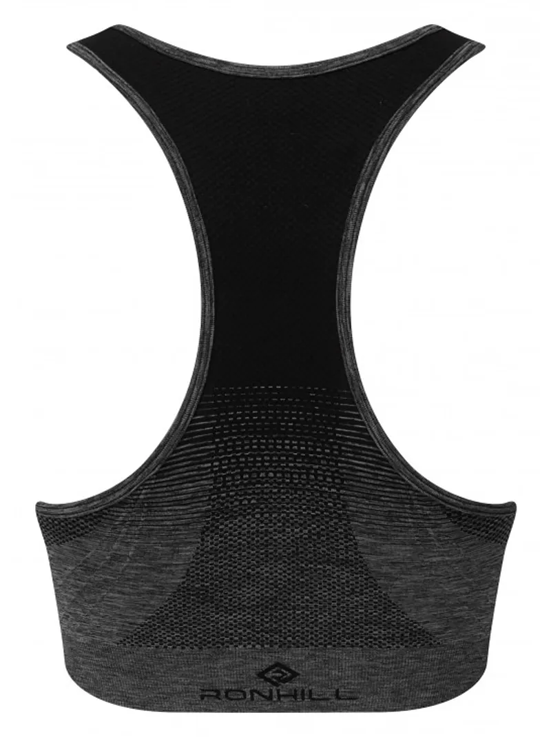 Ronhill Womens Momentum Run Bra in Black/Grey Marl-1