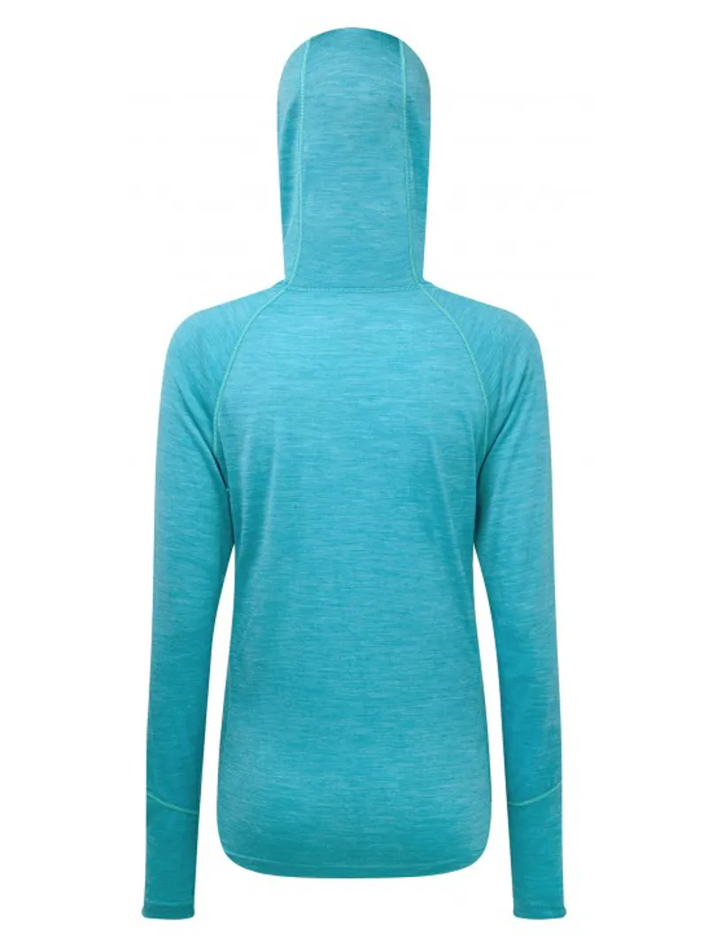 Ronhill Womens Infinity Merino Hoodie in SpaGrnMarl/FlYel-1