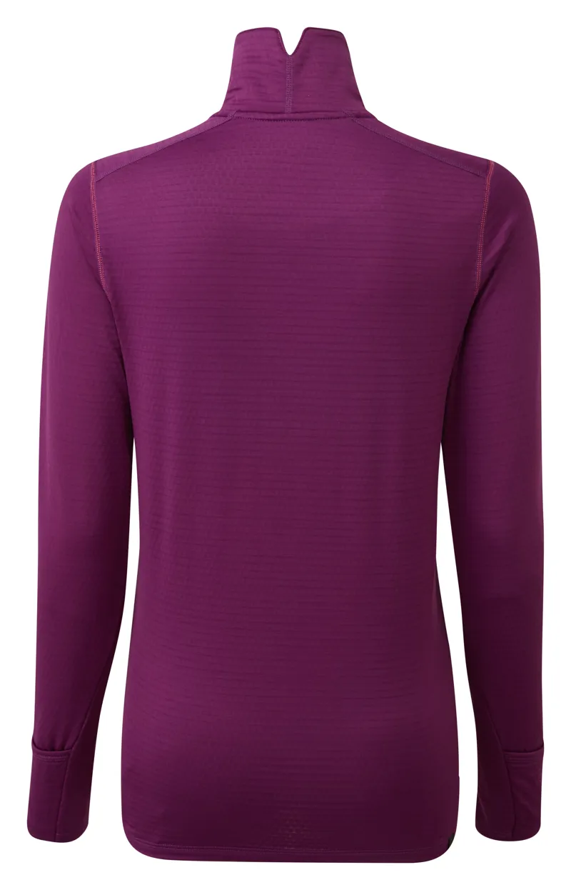 Ronhill Stride Matrix Womens 1/2 Zip Tee in Grape Juice/HCoral-1