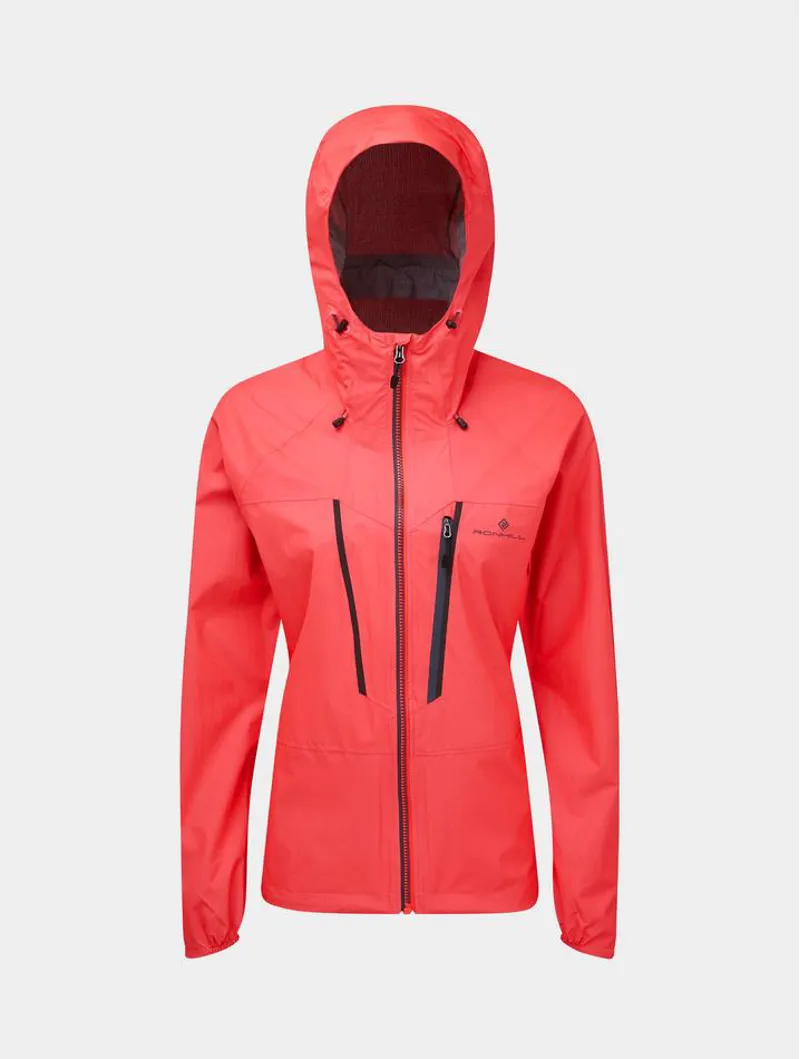 Ronhill Womens Tech Fortify Waterproof Jacket Hot Pink Charcoal