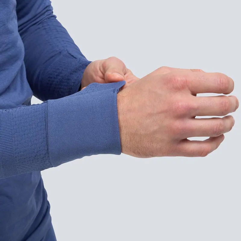 Runderwear Men's Running Long Sleeve Base Layer in Blue-5