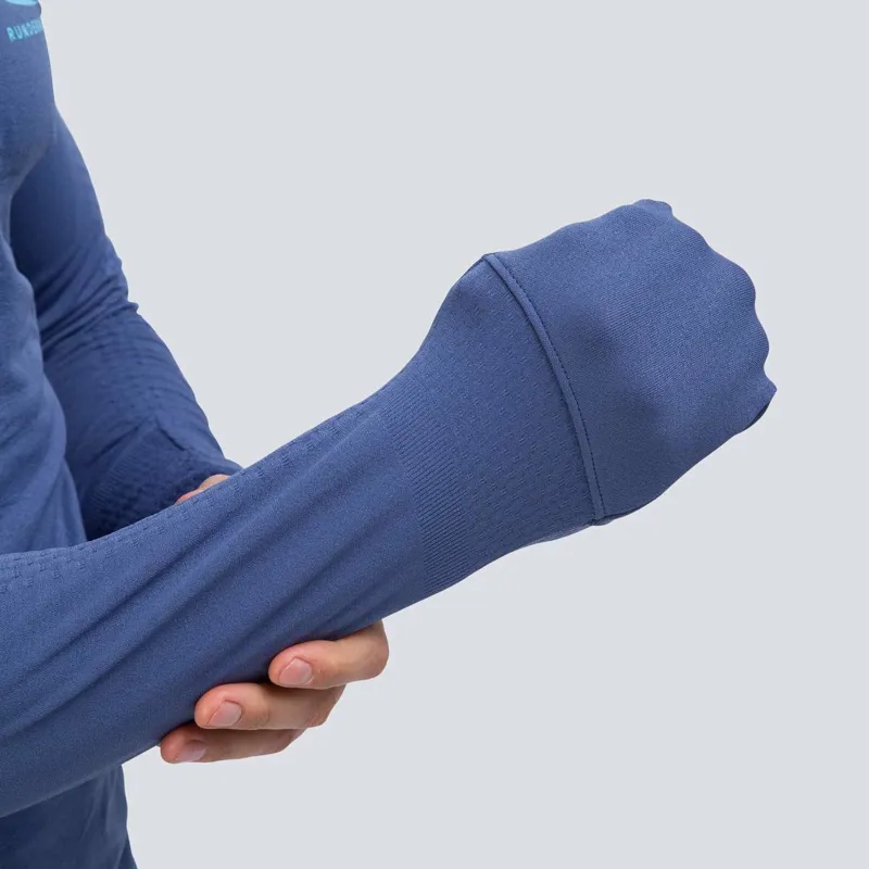 Runderwear Men's Running Long Sleeve Base Layer in Blue-7