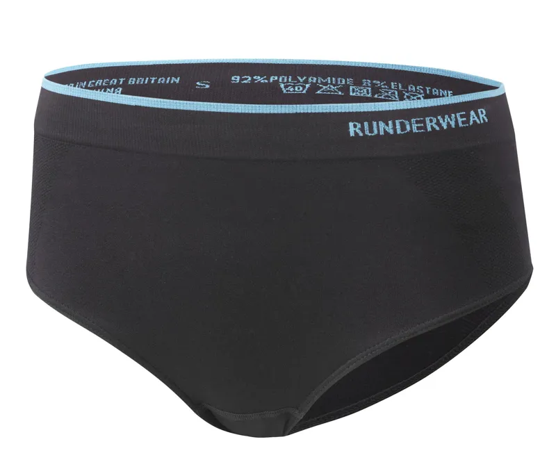 Runderwear Womens Running Hipster in Black