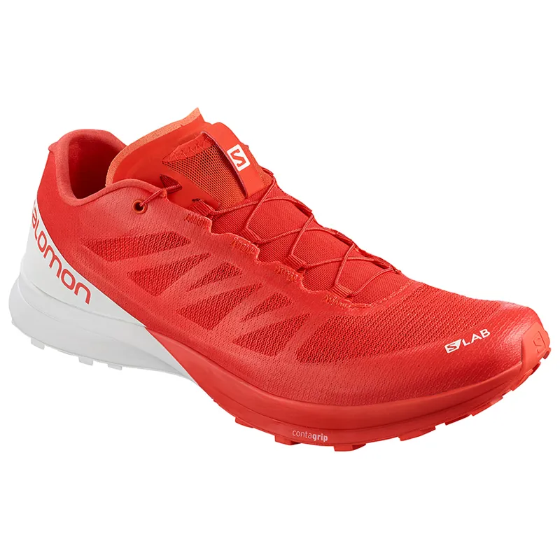 Salomon S/LAB Sense 7 Unisex Trail Running Shoe in Red/White