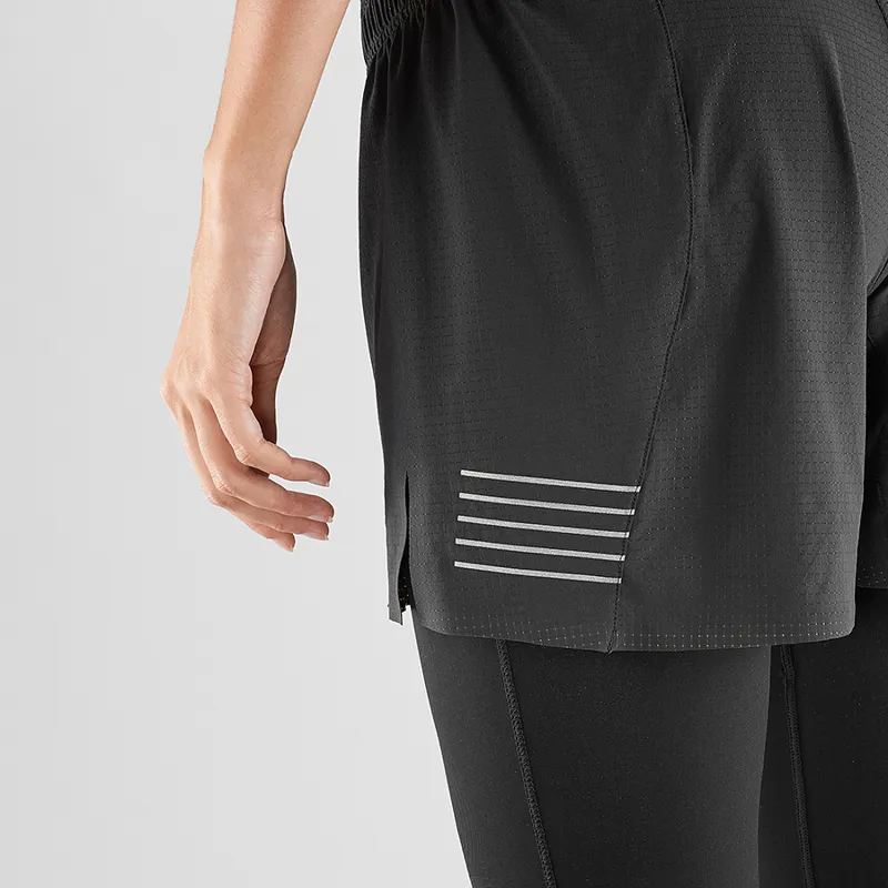 Salomon Womens S/LAB Short 6 in Black-4