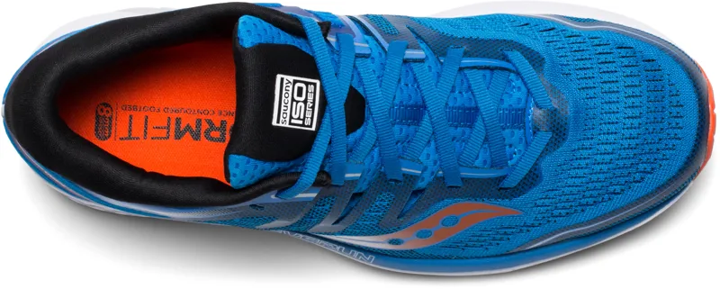 Saucony Guide ISO 2 Mens Road Running Shoe in Blue/Orange-2